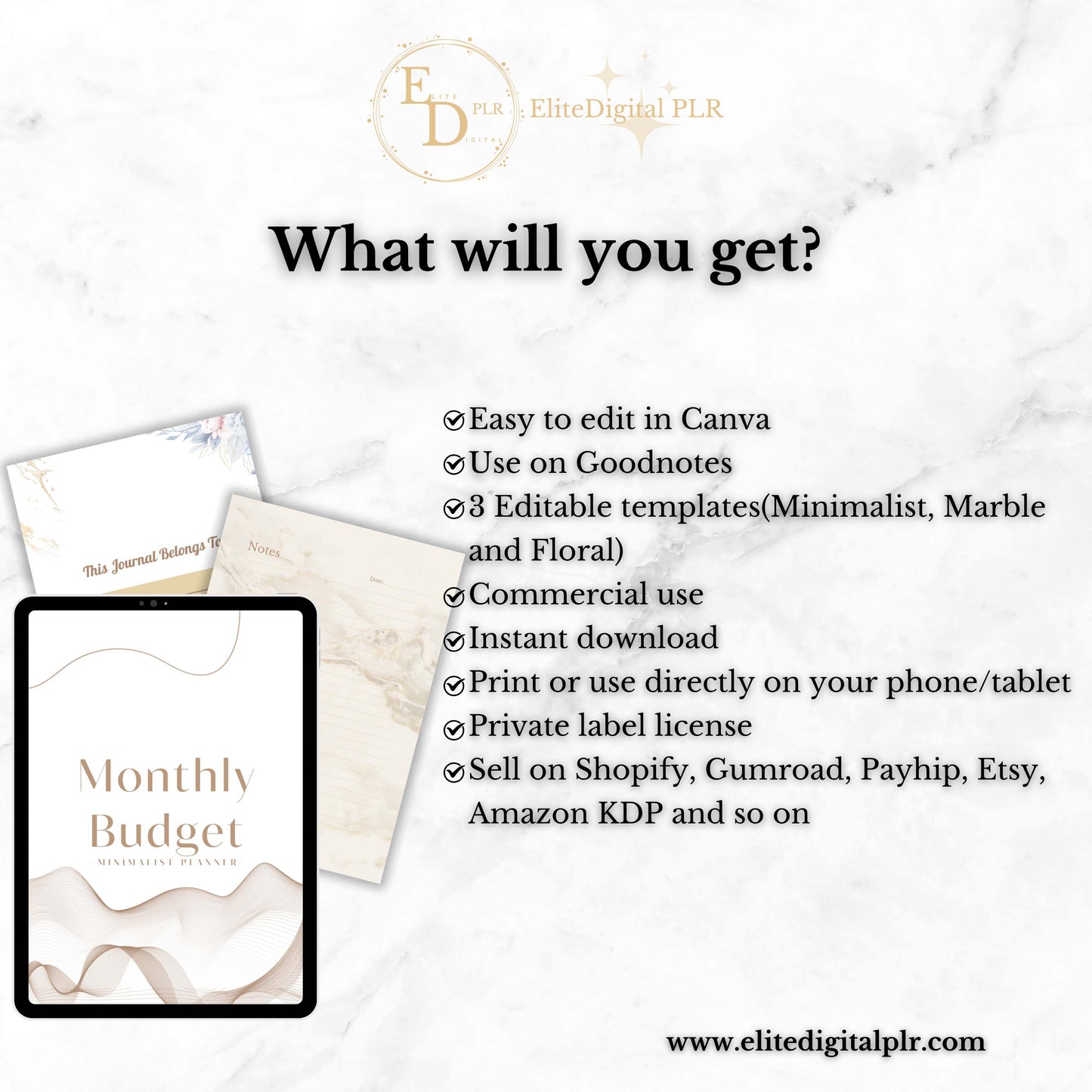 Customizable Monthly Budget Planner PLR